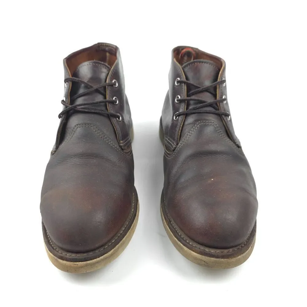 RED WING Work Chukka Oil Slick Leather Full Grain Western Boho Workwear Brown 11